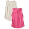 imageAmazon Essentials Womens RegularFit 100 Cotton Sleeveless Tank Top Pack of 2Hot PinkOatmeal Heather