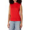 imageAmazon Essentials Womens RegularFit Cap Sleeve Pullover Mock Neck Sweater TopBright Poppy Red