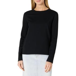 imageAmazon Essentials Womens 100 Cotton RegularFit LongSleeve Crewneck TShirtBlack