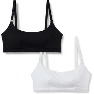 imageAmazon Essentials Womens Cotton Jersey Comfort Nursing Bra Pack of 2BlackWhite