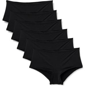 imageAmazon Essentials Womens Microfiber Boyshort Pack of 6Black