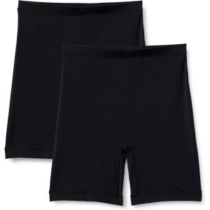 imageAmazon Essentials Womens Microfiber Slip Shorts Pack of 2Black