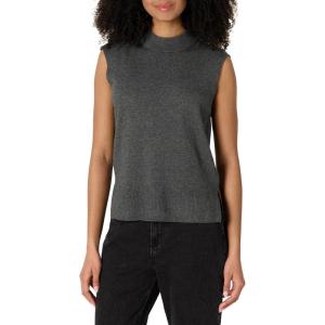 imageAmazon Essentials Womens RegularFit Cap Sleeve Pullover Mock Neck Sweater TopCharcoal Heather