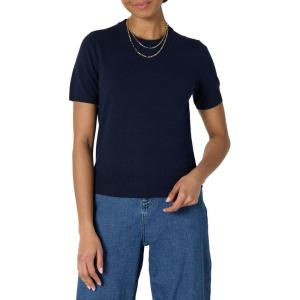 imageAmazon Essentials Womens RegularFit Short Sleeve Pullover Sweater TopNavy
