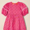 imageAmazon Essentials Girls and Toddlers 100 Cotton PuffSleeve Fit ampamp Flare DressHot Pink Posey Floral