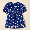 imageAmazon Essentials Girls and Toddlers 100 Cotton PuffSleeve Fit ampamp Flare DressNavy Abstract Dots