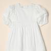 imageAmazon Essentials Girls and Toddlers 100 Cotton PuffSleeve Fit ampamp Flare DressWhite