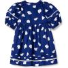 imageAmazon Essentials Girls and Toddlers 100 Cotton PuffSleeve Fit ampamp Flare DressNavy Abstract Dots