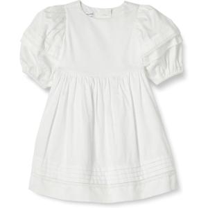imageAmazon Essentials Girls and Toddlers 100 Cotton PuffSleeve Fit ampamp Flare DressWhite