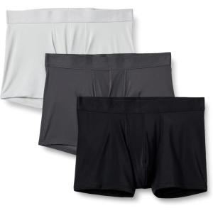 imageAmazon Essentials Mens Microfibre Boxer Shorts Underwear Pack of 3 BlackCharcoal GreyLight Grey Medium