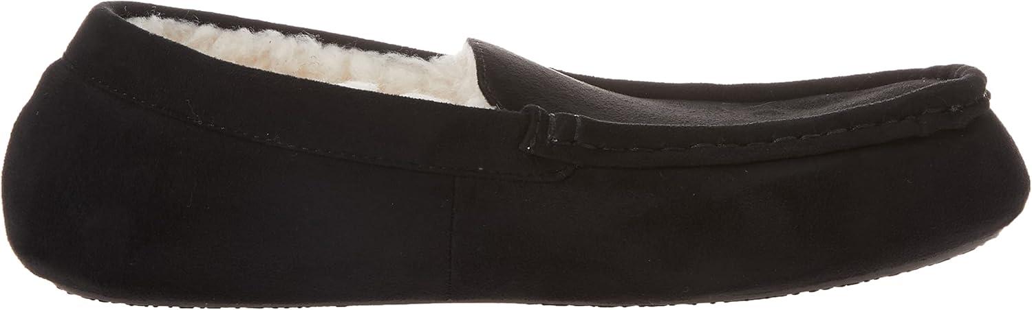 imageAmazon Essentials Mens Microsuede Moccasin SlippersBlack Microsuede
