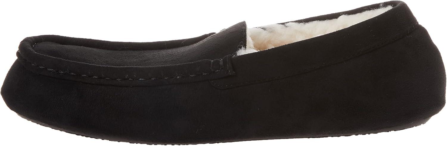 imageAmazon Essentials Mens Microsuede Moccasin SlippersBlack Microsuede