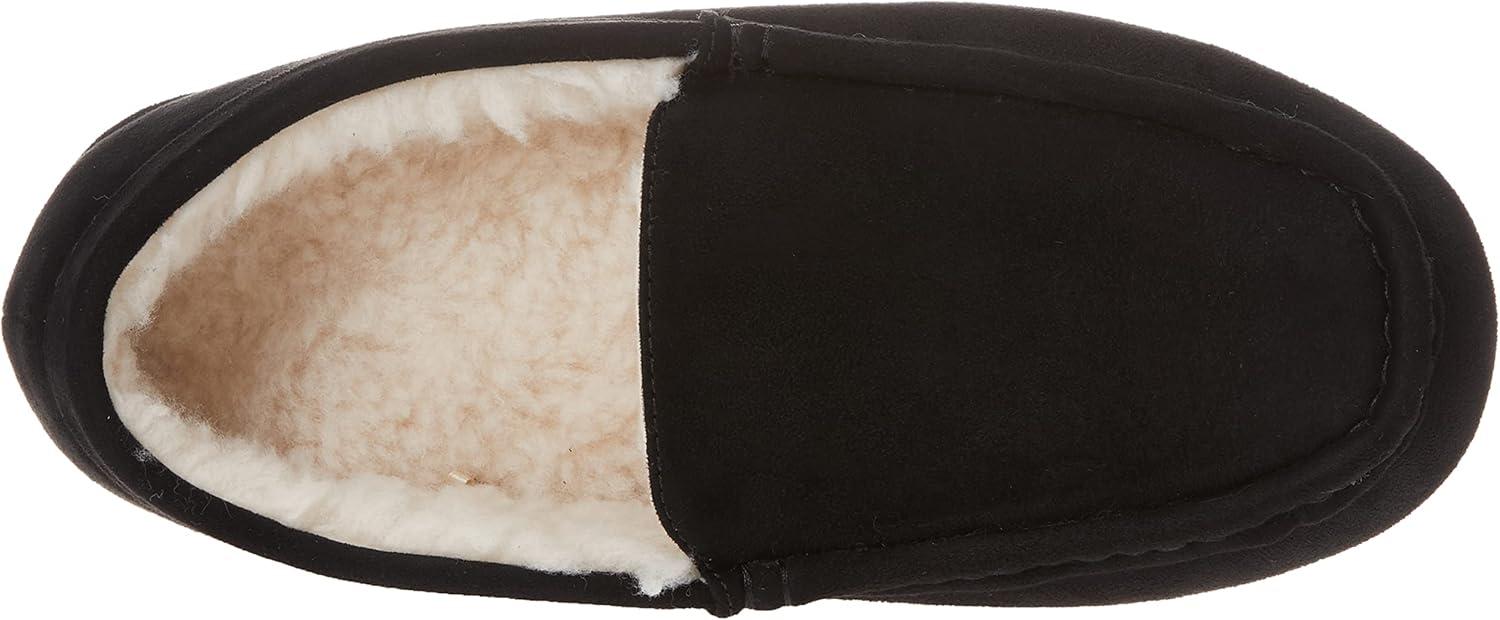 imageAmazon Essentials Mens Microsuede Moccasin SlippersBlack Microsuede