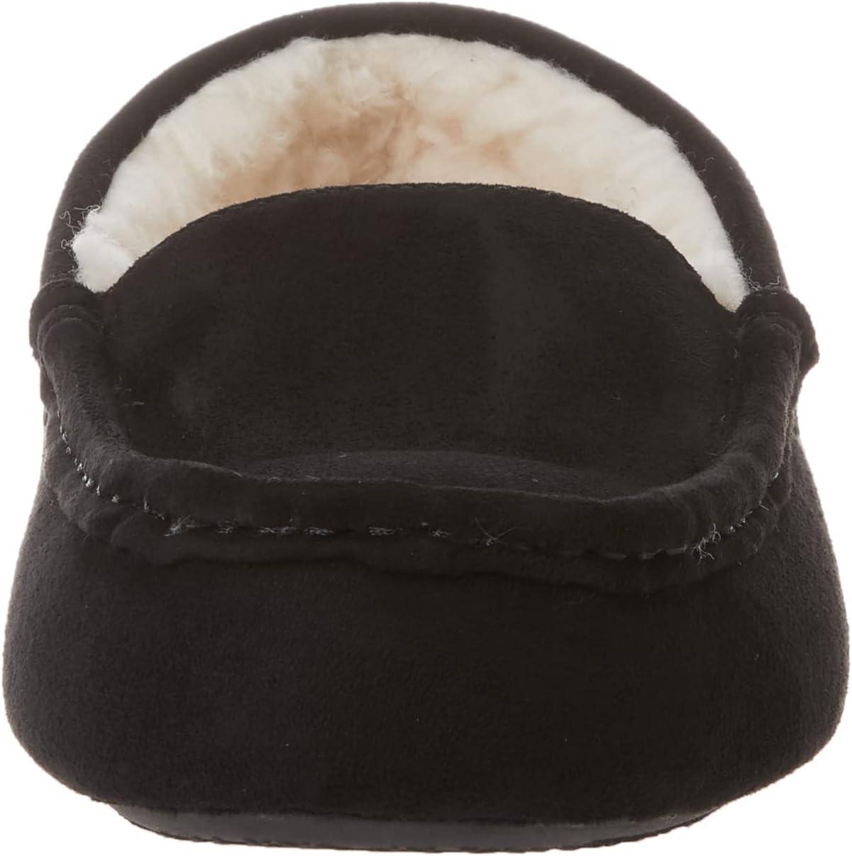 imageAmazon Essentials Mens Microsuede Moccasin SlippersBlack Microsuede