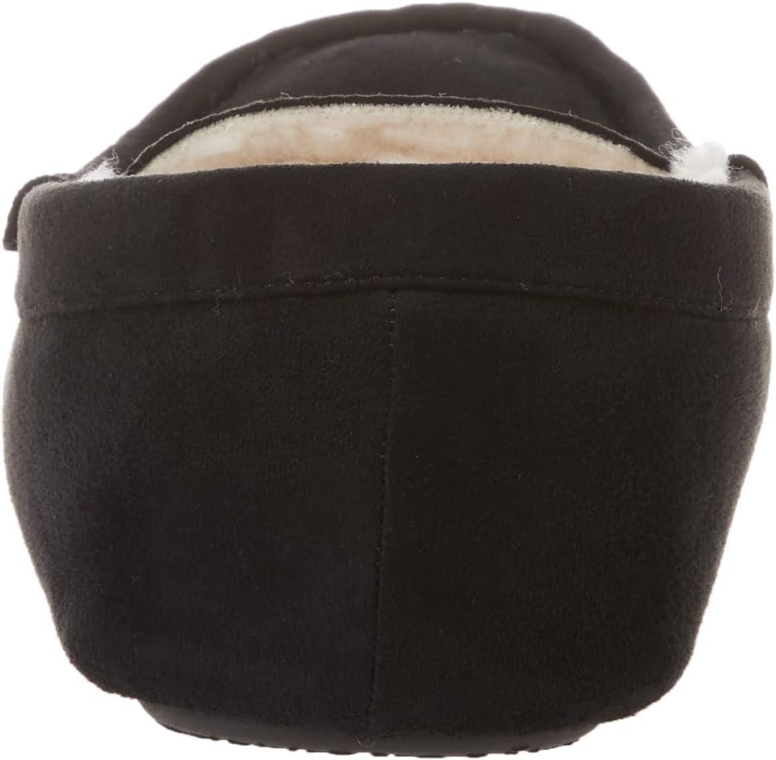 imageAmazon Essentials Mens Microsuede Moccasin SlippersBlack Microsuede