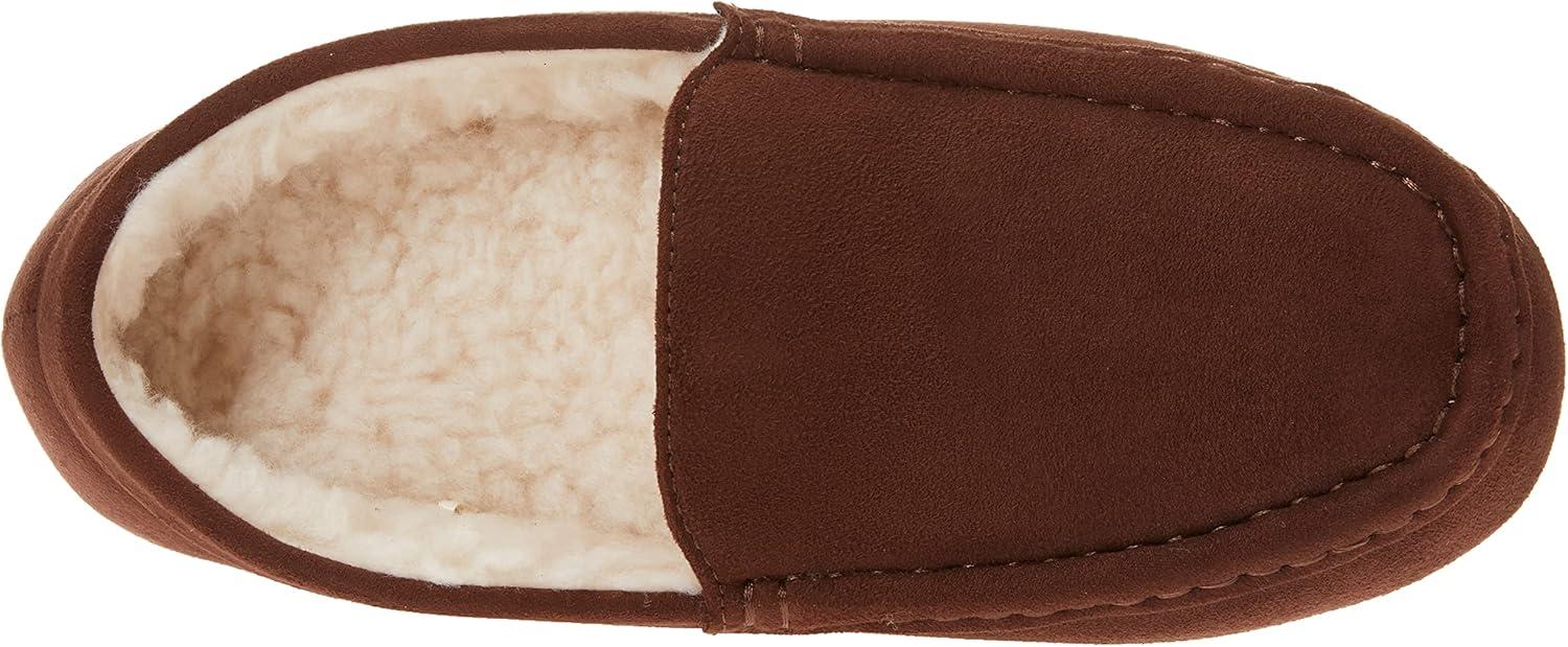 imageAmazon Essentials Mens Microsuede Moccasin SlippersDark Toffee Brown Microsuede