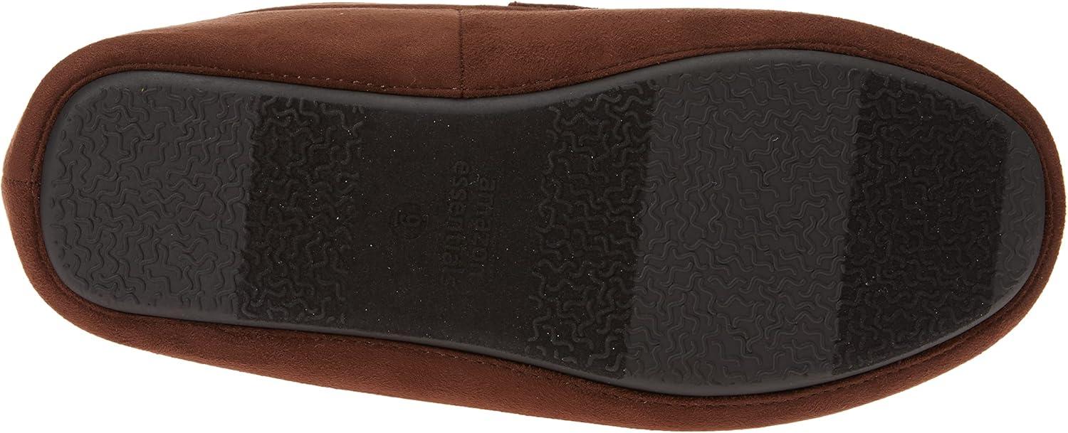 imageAmazon Essentials Mens Microsuede Moccasin SlippersDark Toffee Brown Microsuede