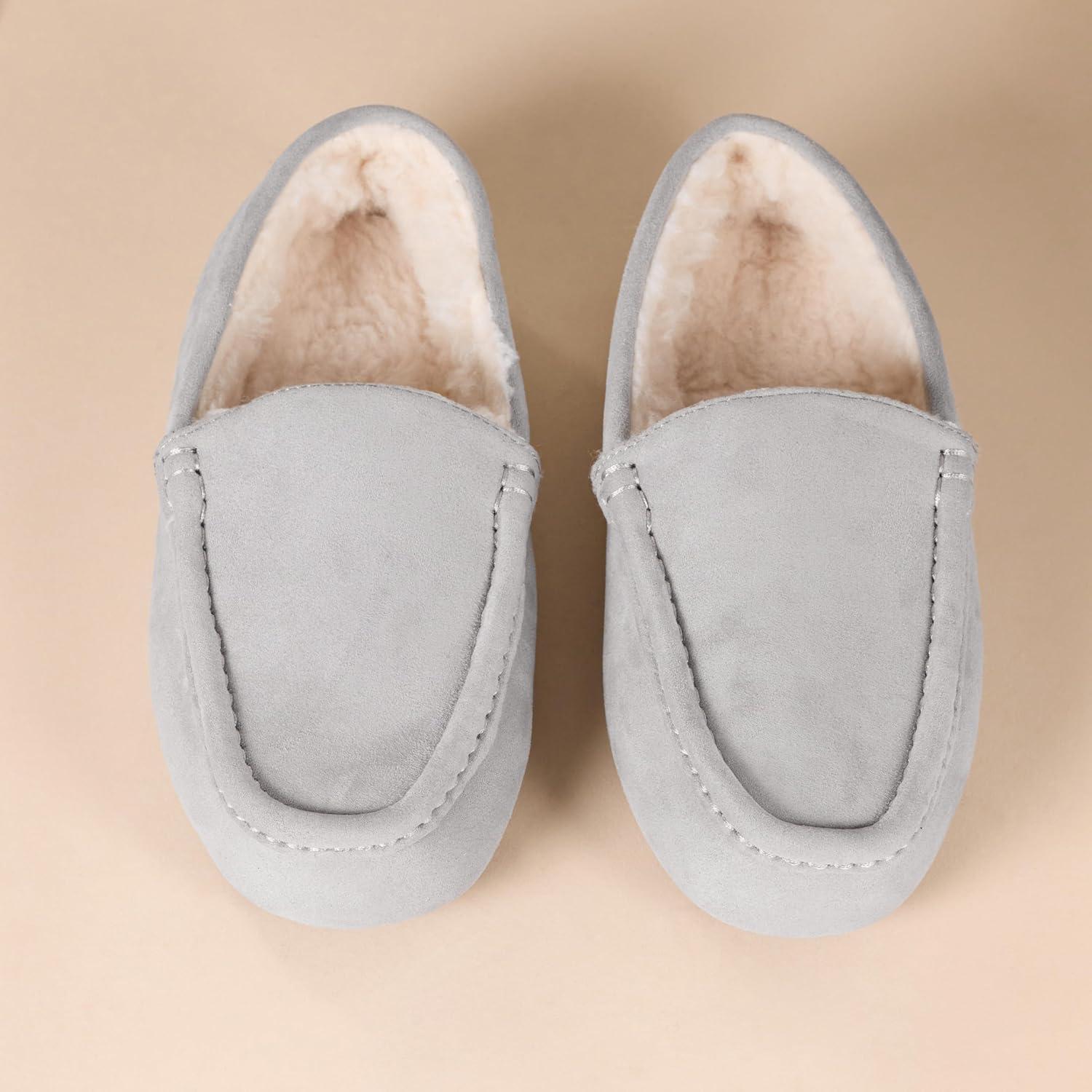 imageAmazon Essentials Mens Microsuede Moccasin SlippersGrey Microsuede