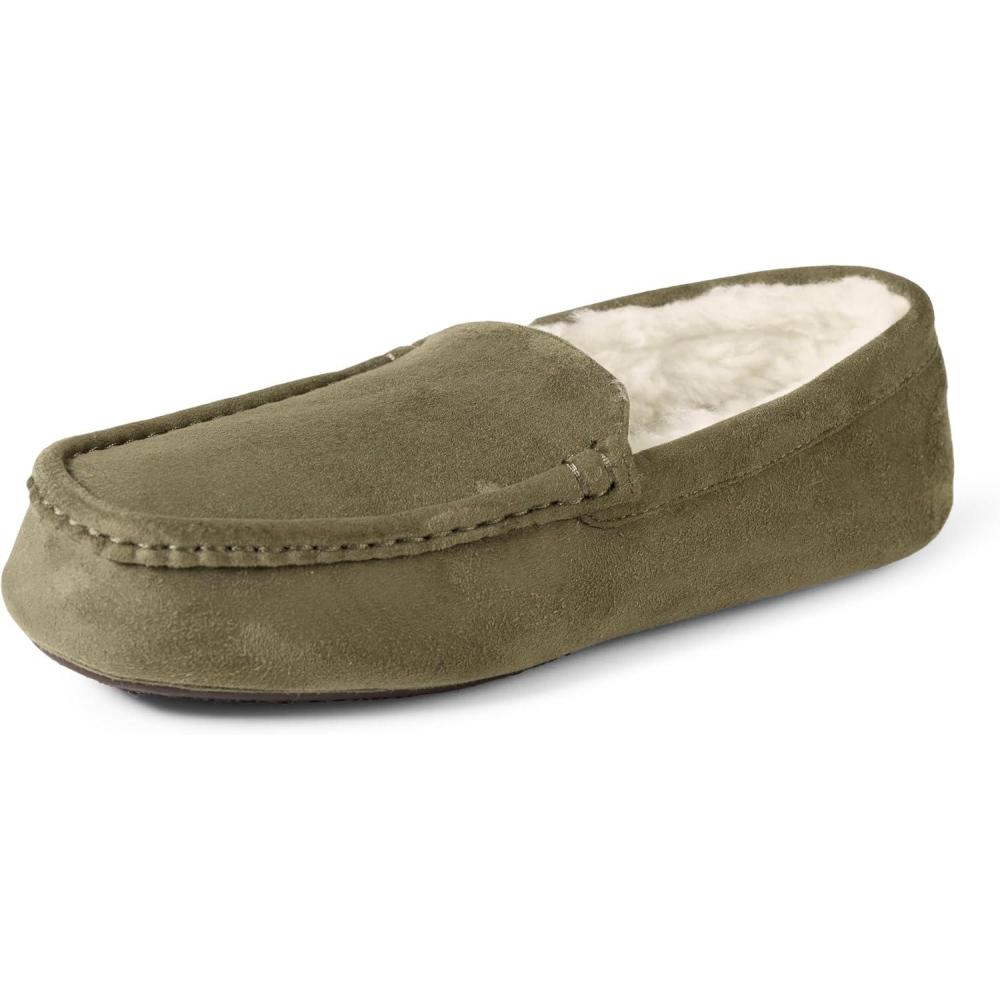 imageAmazon Essentials Mens Microsuede Moccasin SlippersDark Olive Microsuede