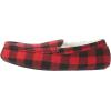 imageAmazon Essentials Mens Microsuede Moccasin SlippersBlack Red Buffalo Check