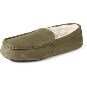 imageAmazon Essentials Mens Microsuede Moccasin SlippersDark Olive Microsuede