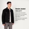imageAmazon Essentials Mens Low Stretch RegularFit Denim JacketBlack