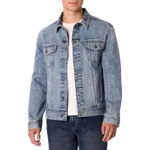 imageAmazon Essentials Mens Low Stretch RegularFit Denim JacketTinted Light Wash