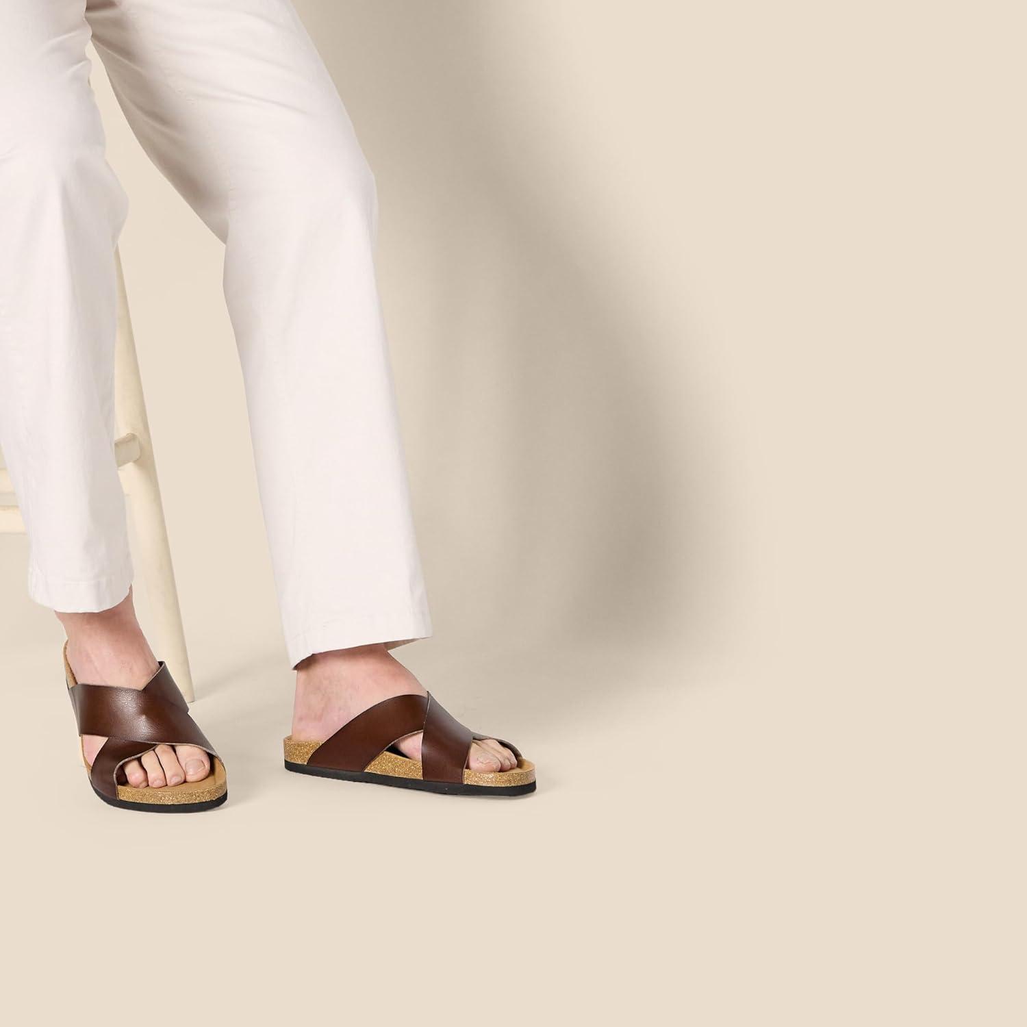 imageAmazon Essentials Mens Crossover SandalsBrown