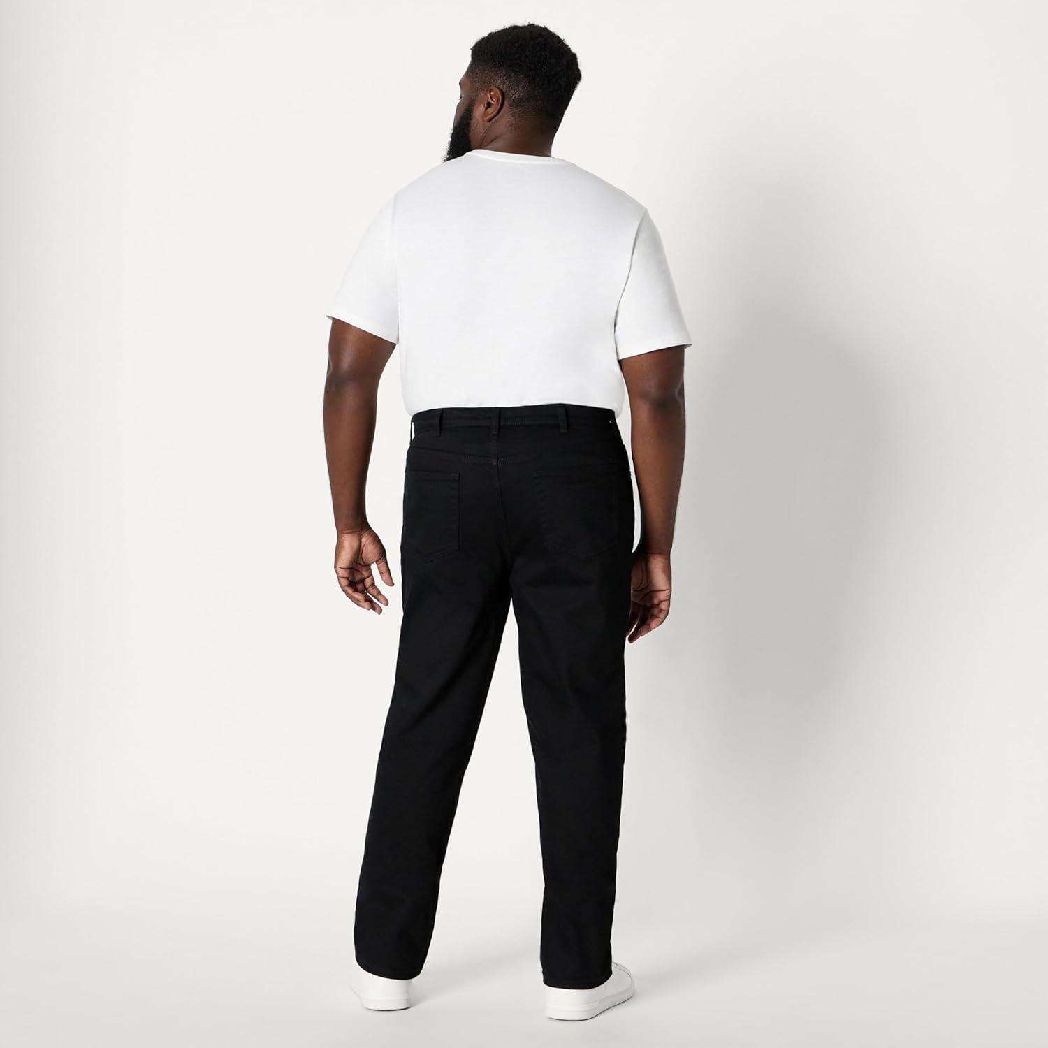 imageAmazon Essentials Mens Low Stretch StraightFit JeanBlack