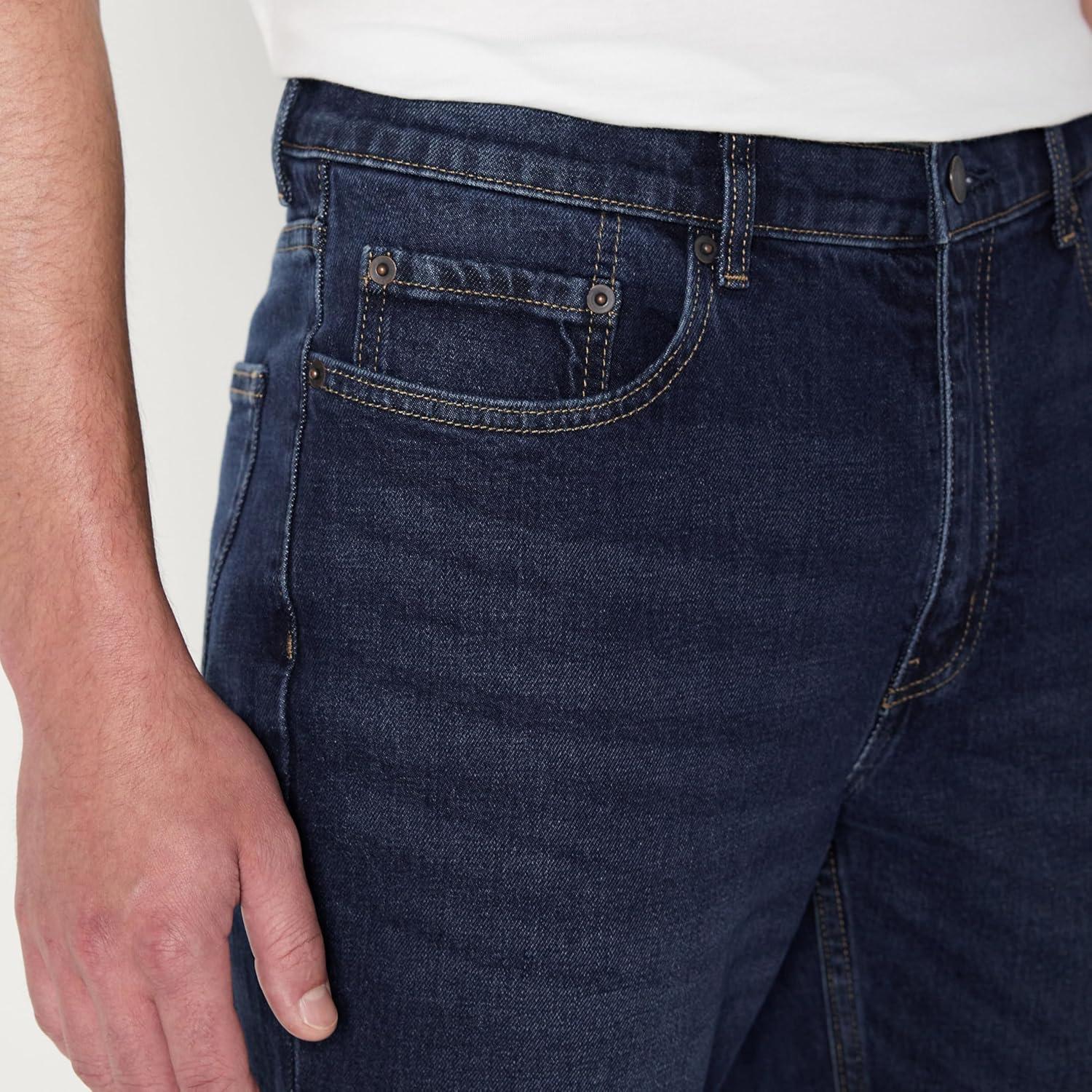 imageAmazon Essentials Mens Low Stretch StraightFit JeanDark Midnight Wash