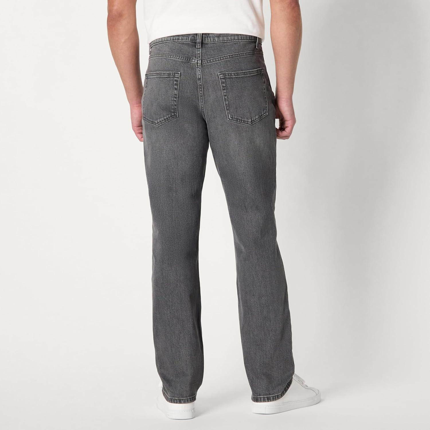 imageAmazon Essentials Mens Low Stretch StraightFit JeanGrey Wash