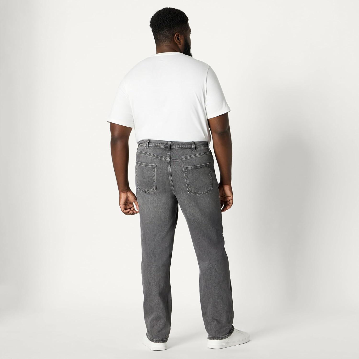 imageAmazon Essentials Mens Low Stretch StraightFit JeanGrey Wash