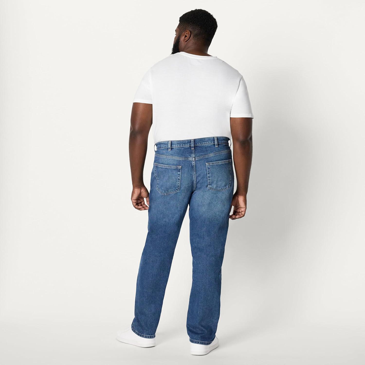 imageAmazon Essentials Mens Low Stretch StraightFit JeanStone Medium Wash