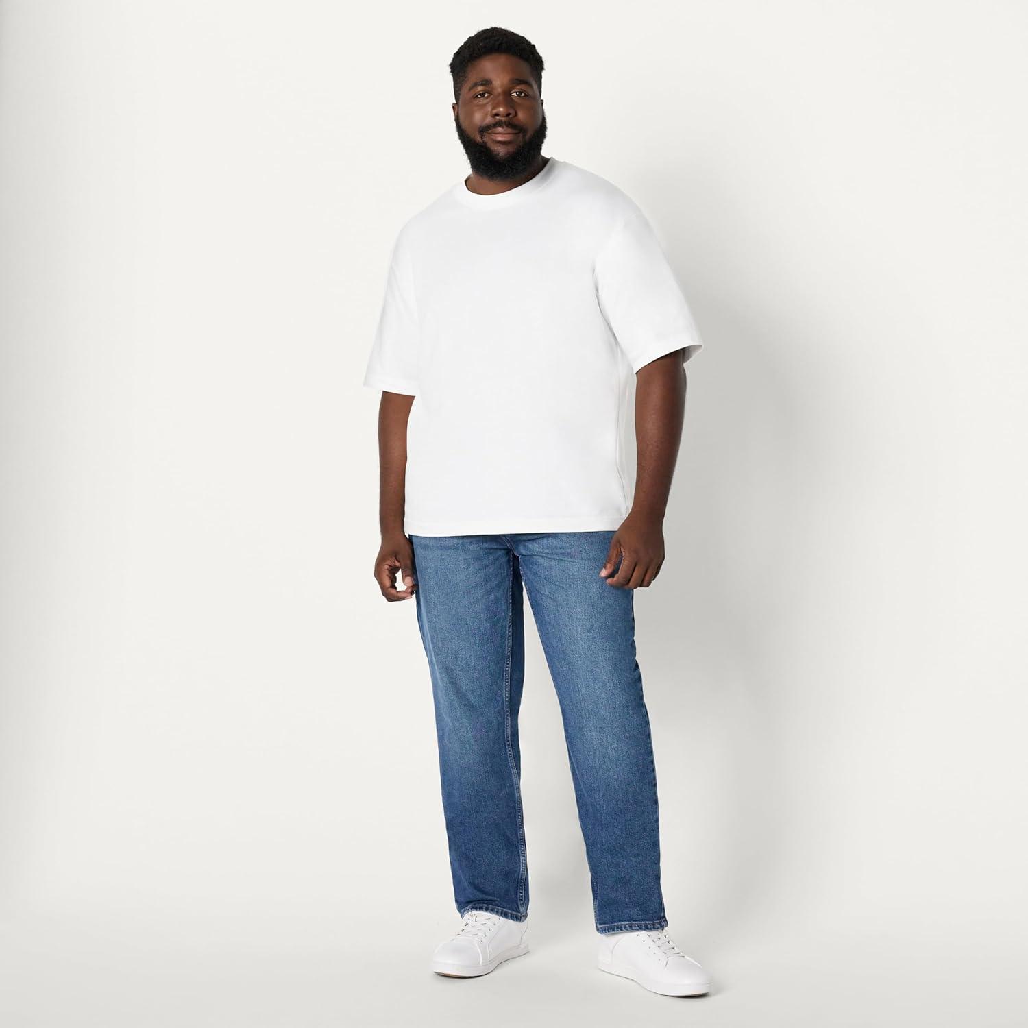 imageAmazon Essentials Mens Low Stretch StraightFit JeanStone Medium Wash