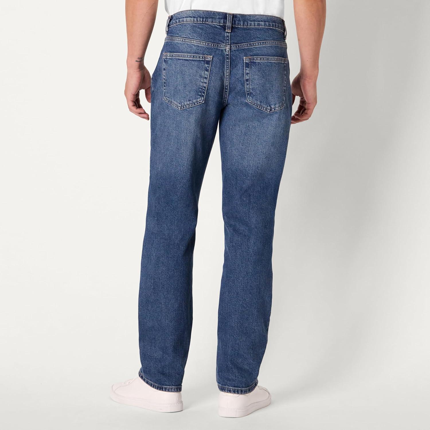 imageAmazon Essentials Mens Low Stretch StraightFit JeanStone Medium Wash