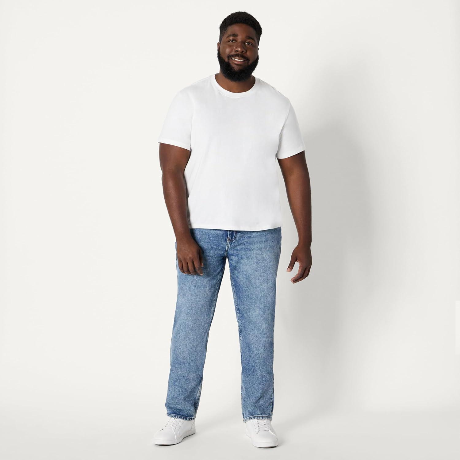 imageAmazon Essentials Mens Low Stretch StraightFit JeanTinted Light Wash