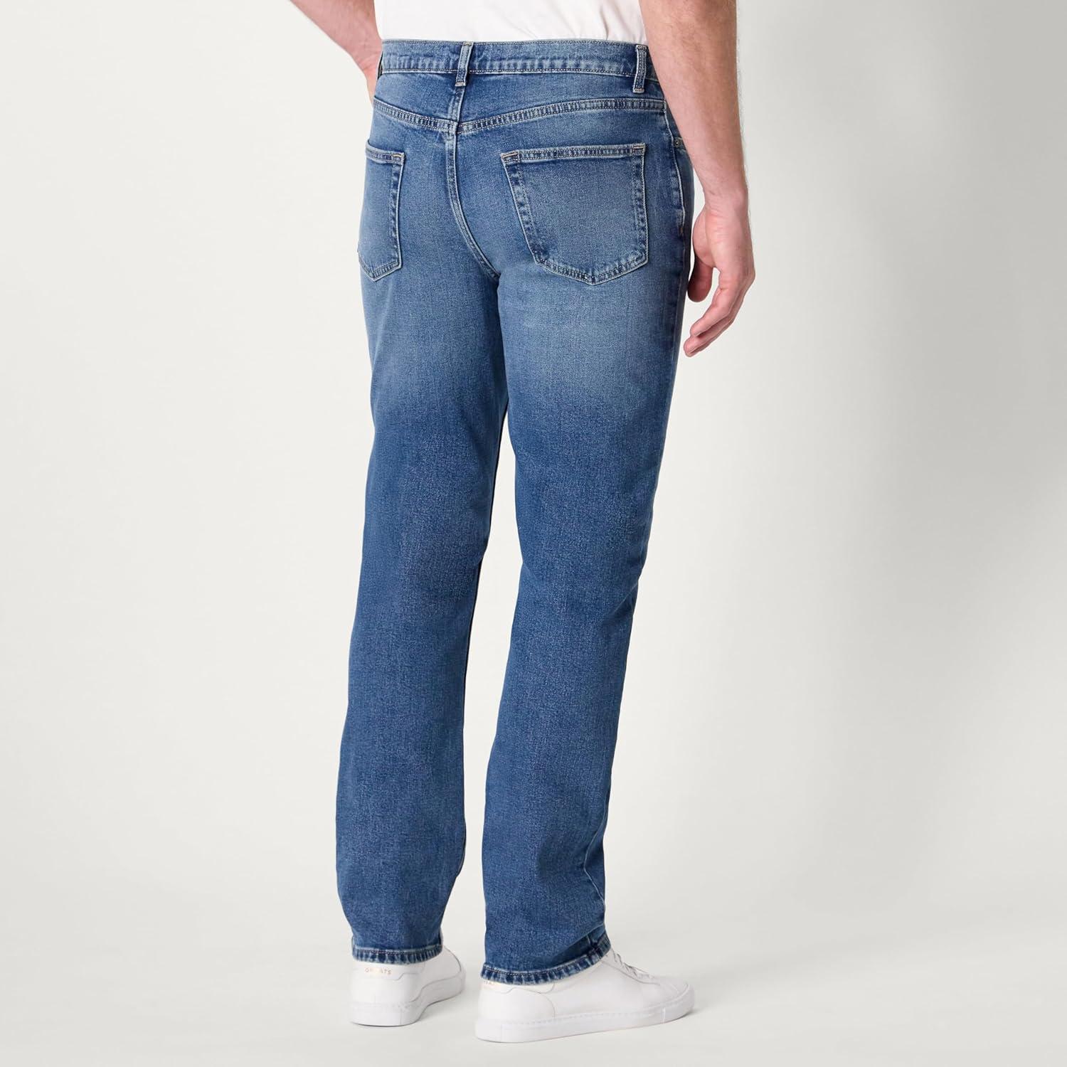 imageAmazon Essentials Mens Low Stretch StraightFit JeanTinted Medium Blue