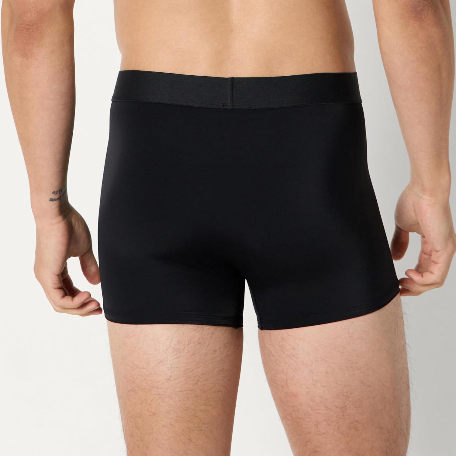 imageAmazon Essentials Mens Microfiber Boxer Shorts Underwear Pack of 3Black