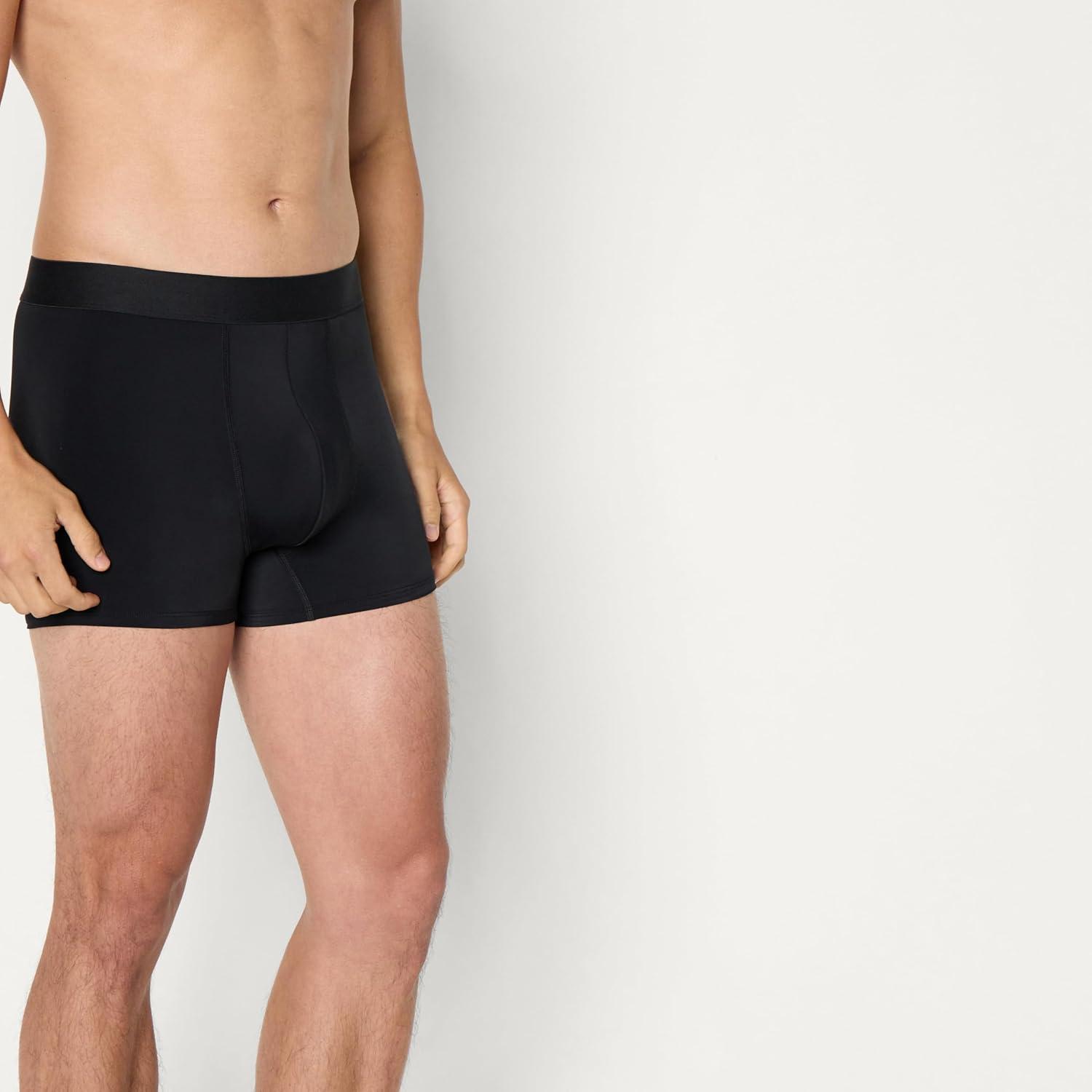 imageAmazon Essentials Mens Microfiber Boxer Shorts Underwear Pack of 3Black