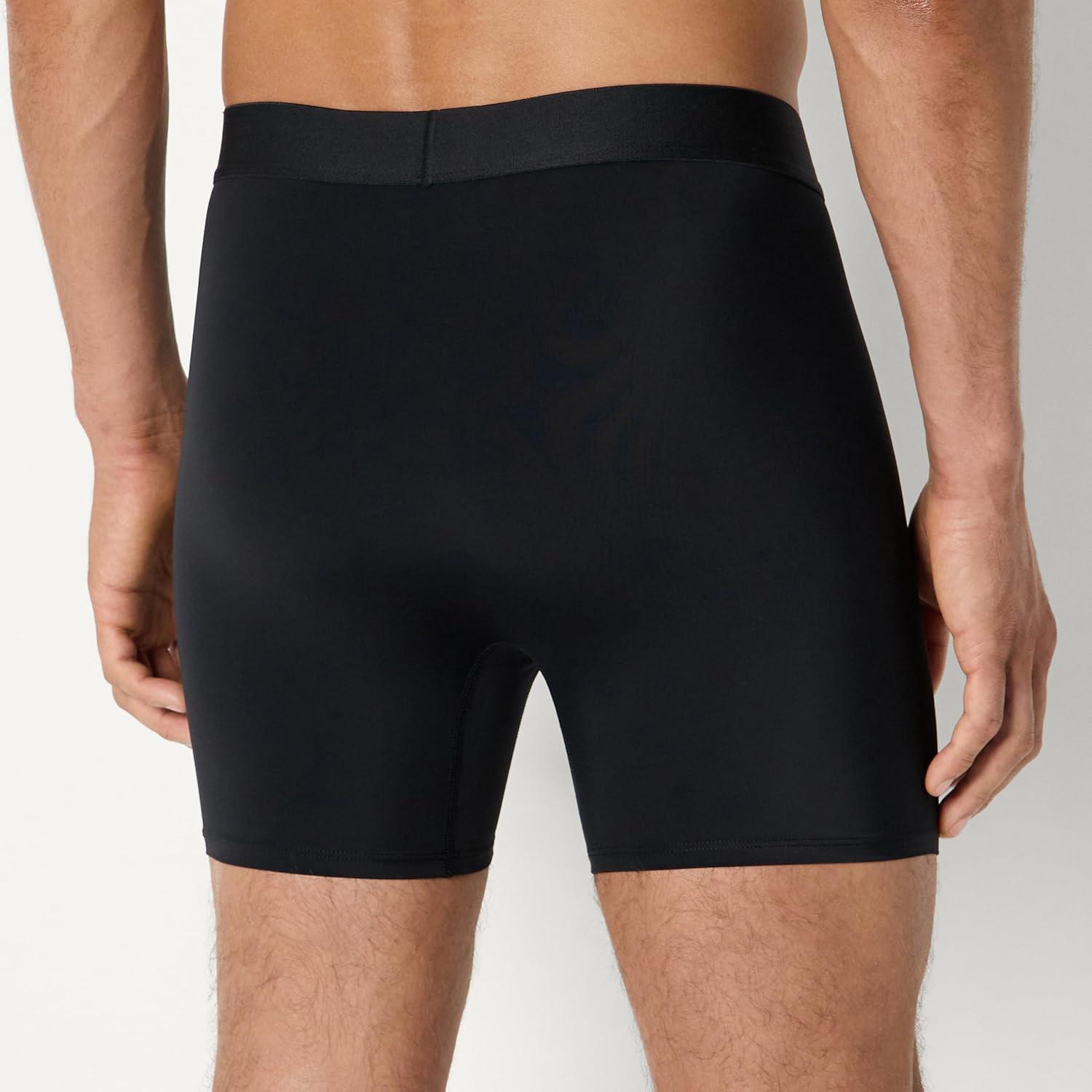 imageAmazon Essentials Mens Microfiber Boxer Shorts Underwear Pack of 3Black