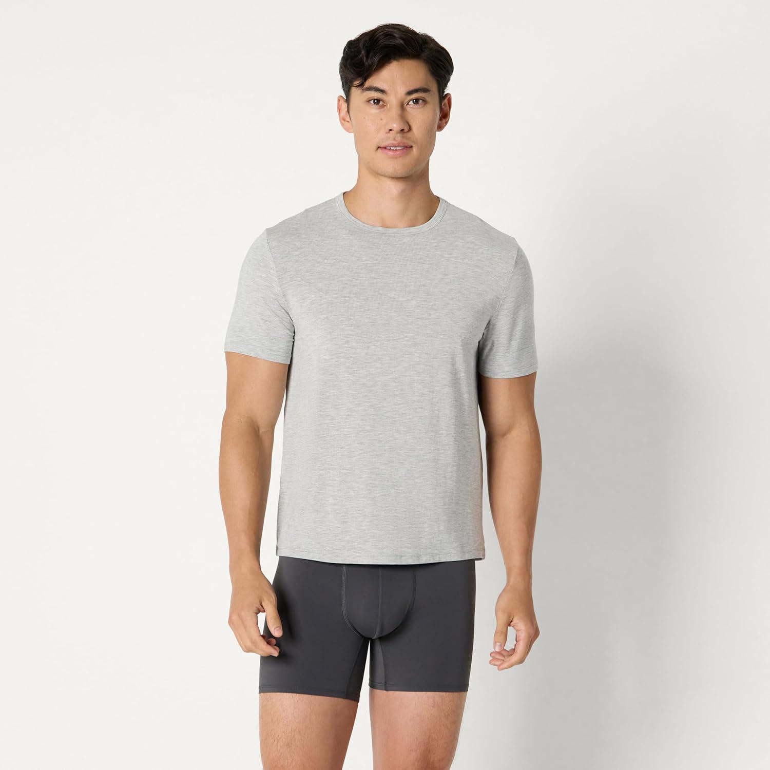 imageAmazon Essentials Mens Microfiber Boxer Shorts Underwear Pack of 3BlackCharcoal GreyLight Grey