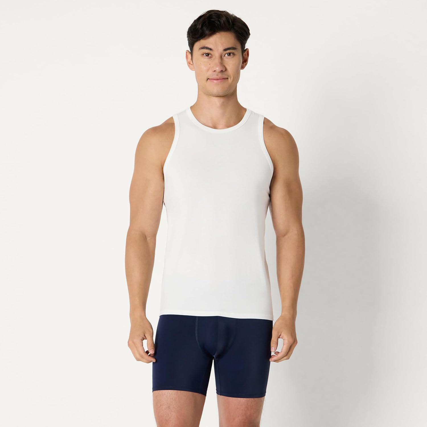 imageAmazon Essentials Mens Microfiber Boxer Shorts Underwear Pack of 3Navy BlueBlueLight Grey