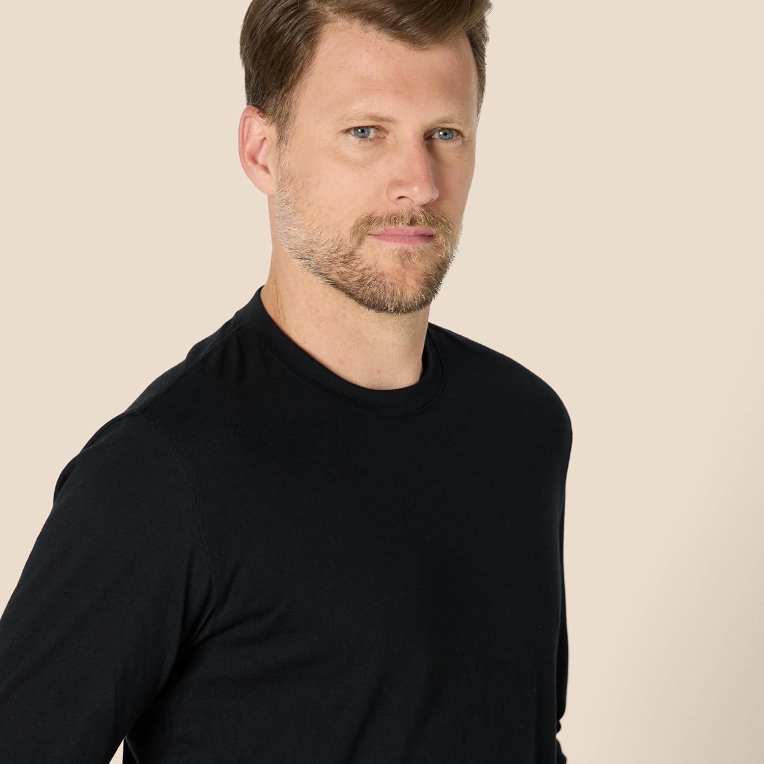 imageAmazon Essentials Mens Relaxed Fit Long Sleeve TShirtBlack