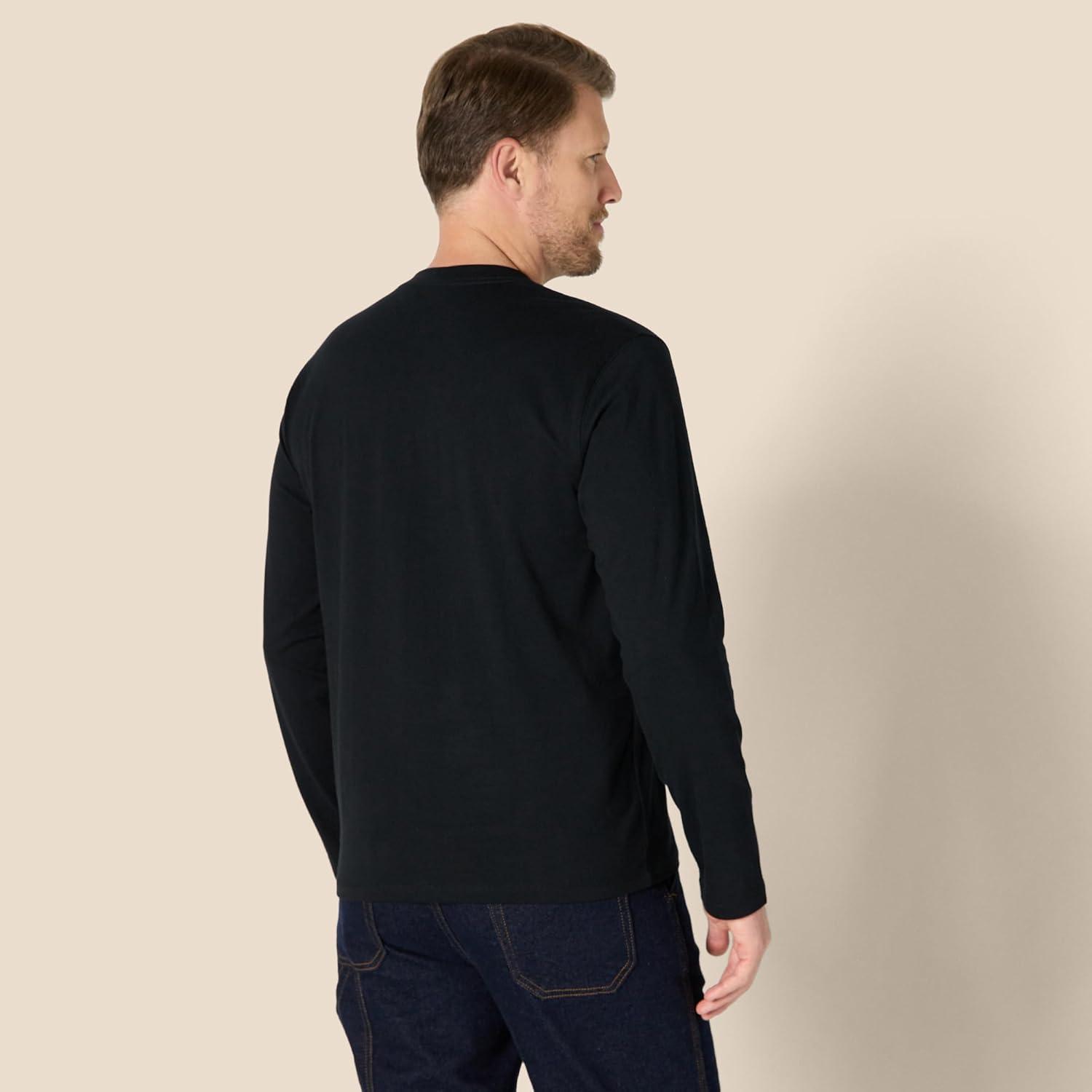 imageAmazon Essentials Mens Relaxed Fit Long Sleeve TShirtBlack