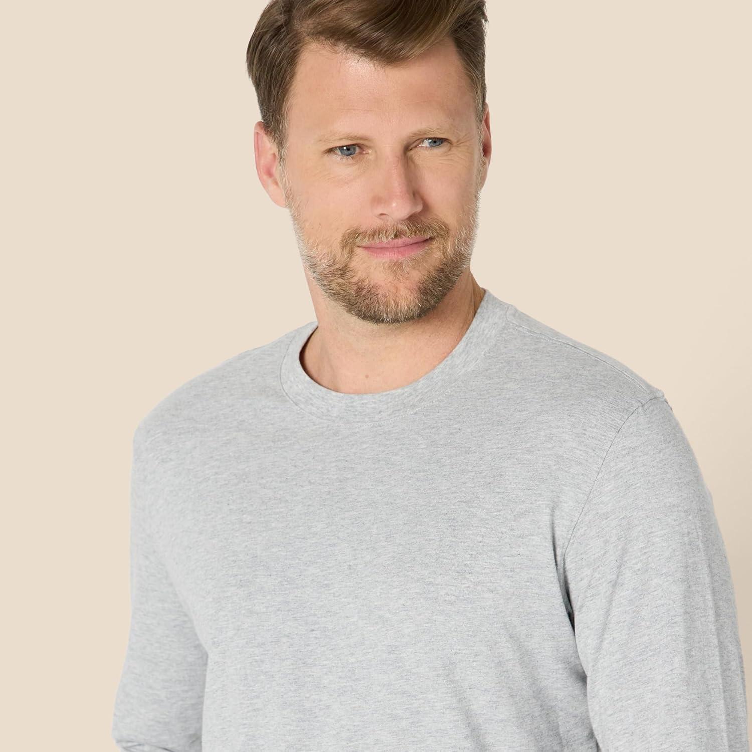 imageAmazon Essentials Mens Relaxed Fit Long Sleeve TShirtMedium Grey Heather