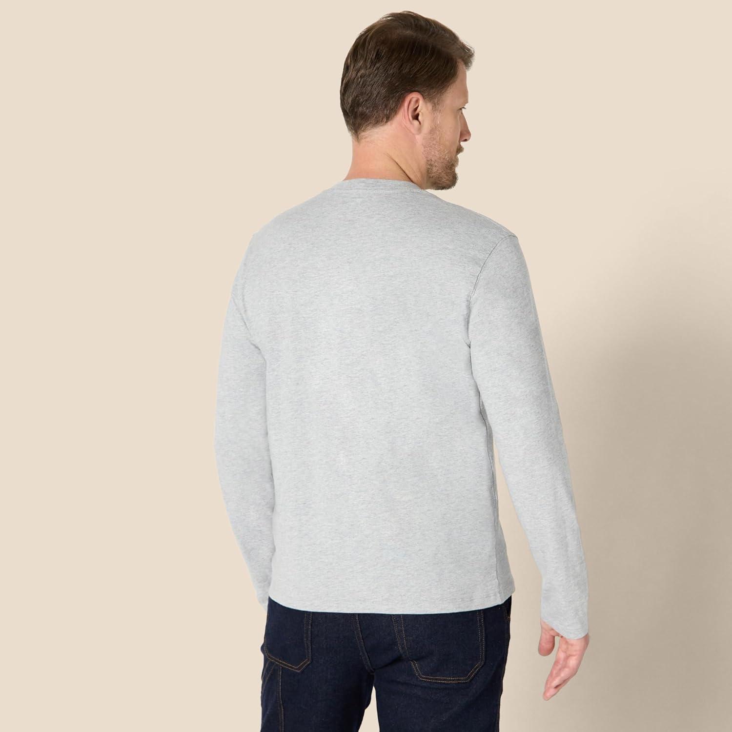 imageAmazon Essentials Mens Relaxed Fit Long Sleeve TShirtMedium Grey Heather