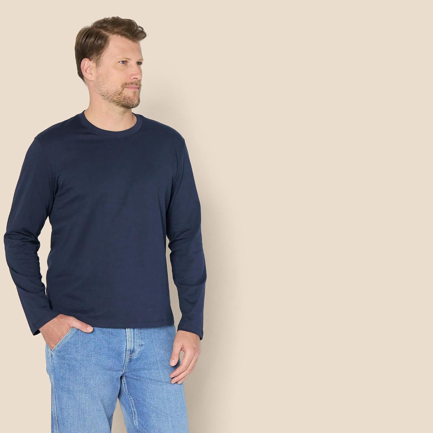 imageAmazon Essentials Mens Relaxed Fit Long Sleeve TShirtNavy