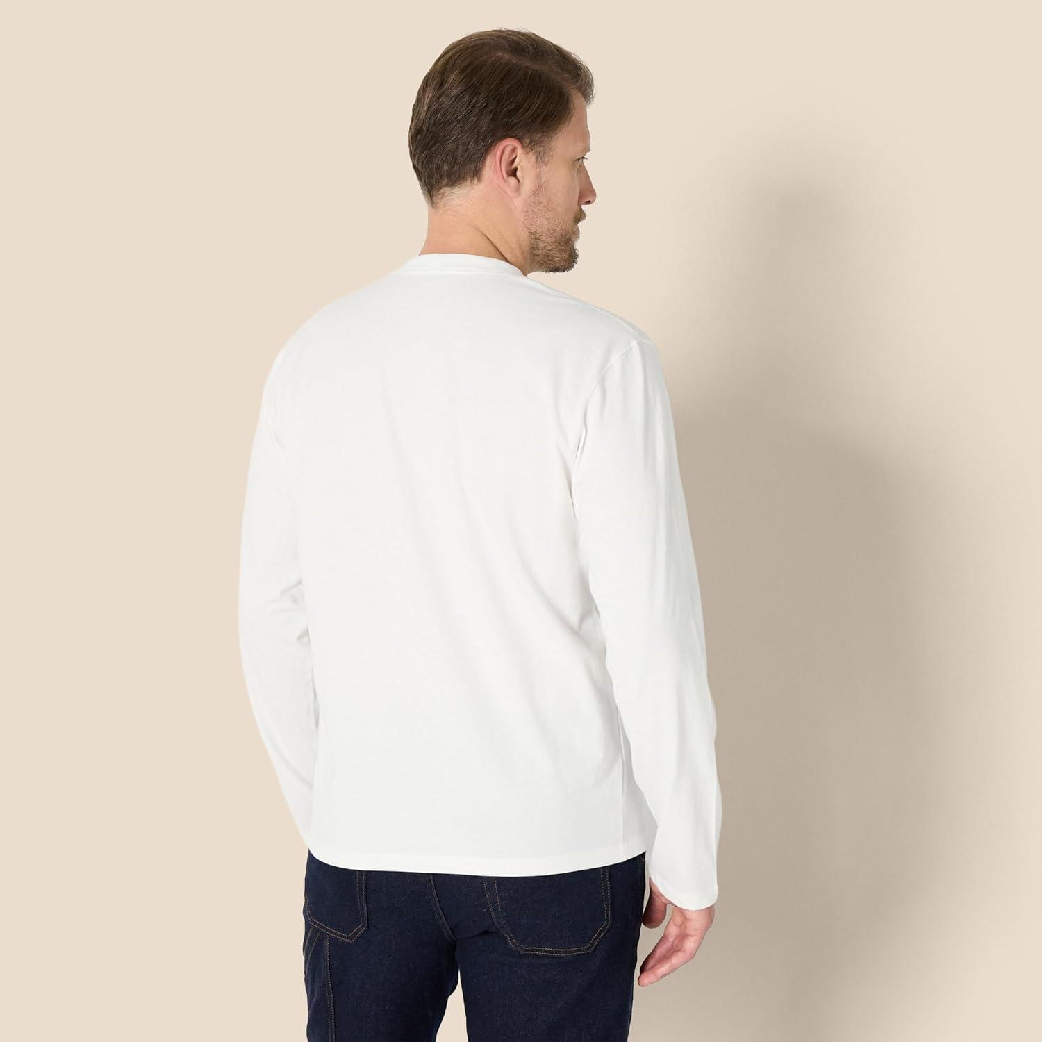 imageAmazon Essentials Mens Relaxed Fit Long Sleeve TShirtWhite