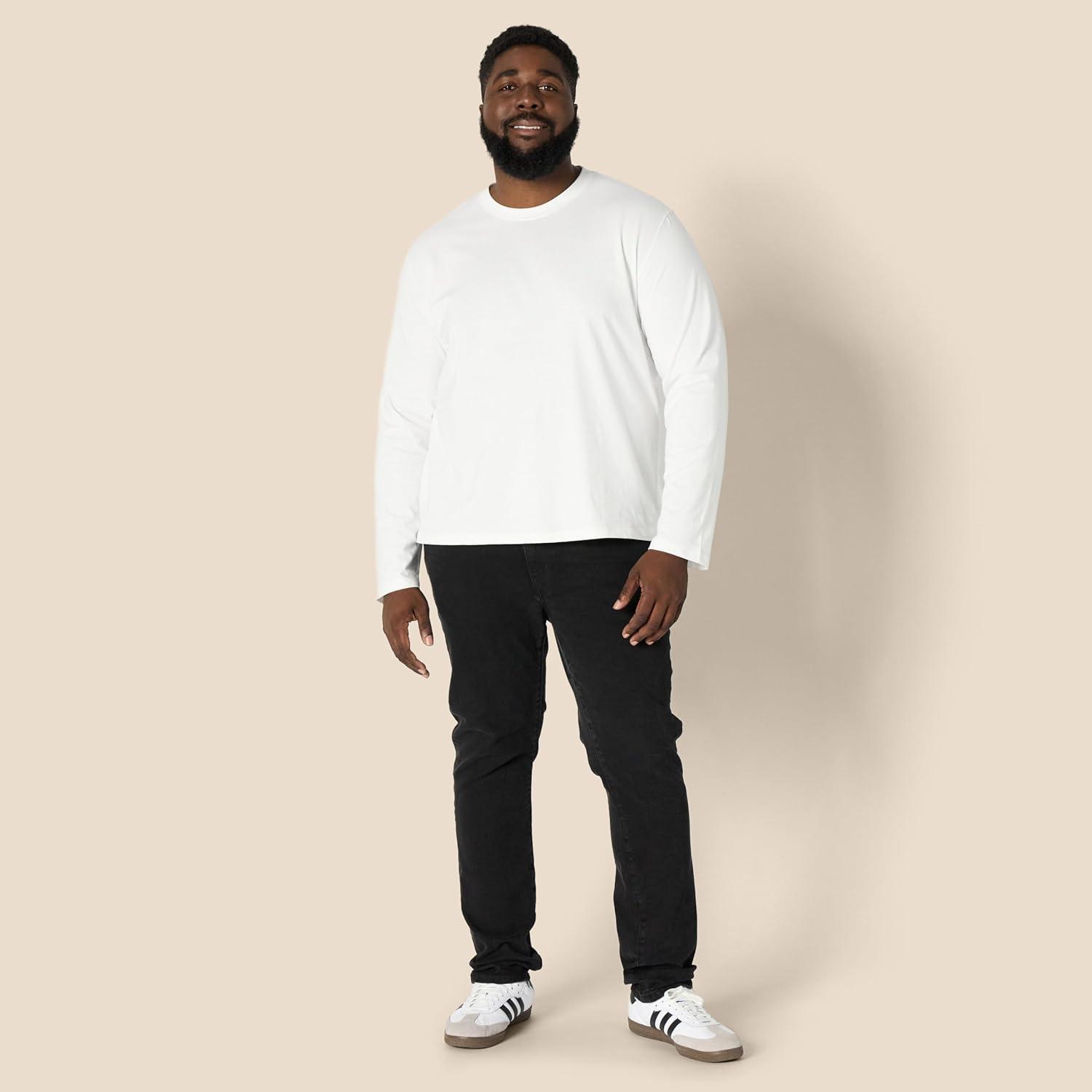 imageAmazon Essentials Mens Relaxed Fit Long Sleeve TShirtWhite