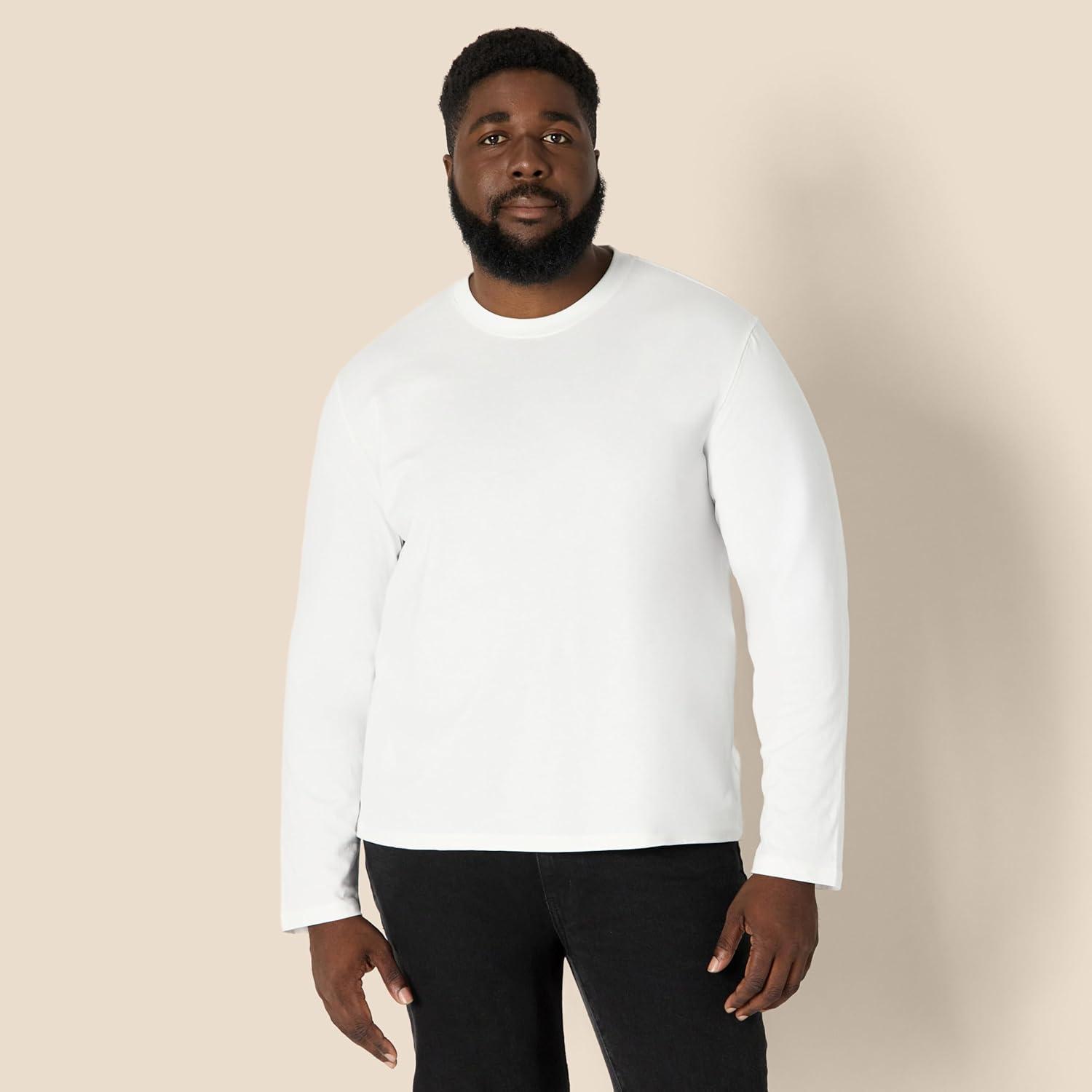 imageAmazon Essentials Mens Relaxed Fit Long Sleeve TShirtWhite